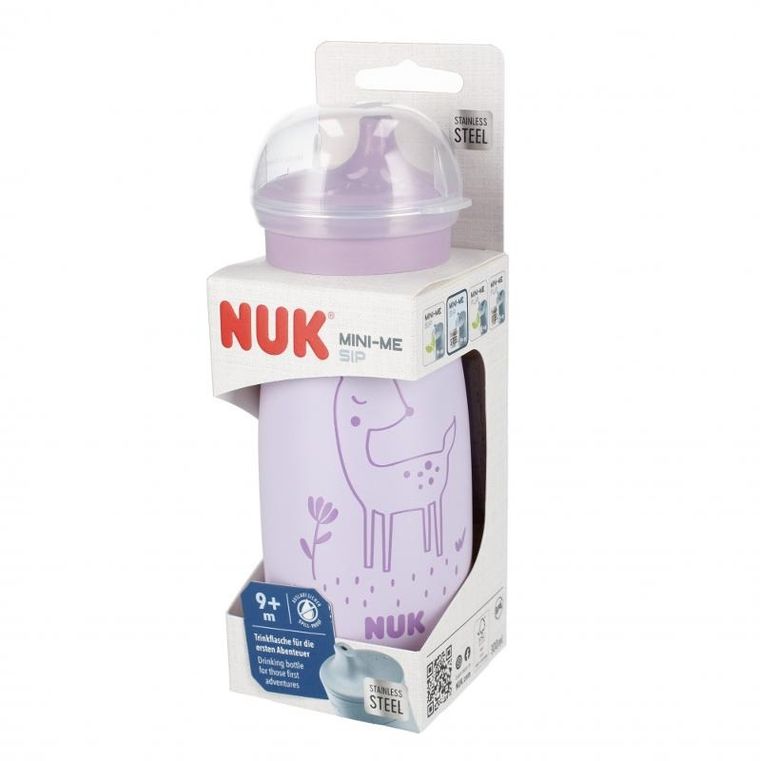 Nuk, Mini-Me, Sip, kubek, stalowy, 9m+, fioletowy, 300 ml