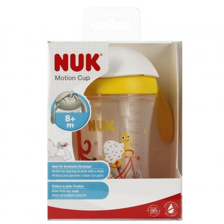 Nuk, Motion Cup, kubek, 8m+, żółty, 230 ml