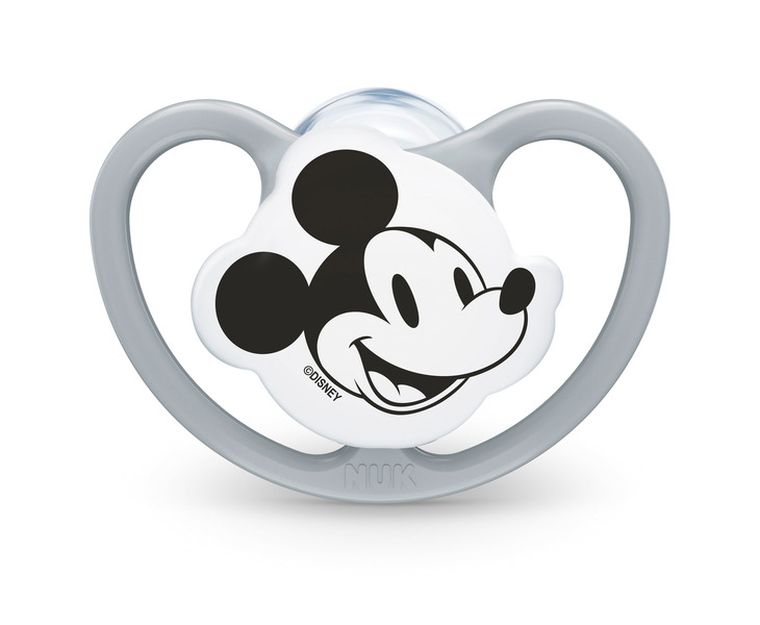 Nuk, Myszka Miki, Perfect Match Air, smoczek uspokajający, silikonowy, popielaty