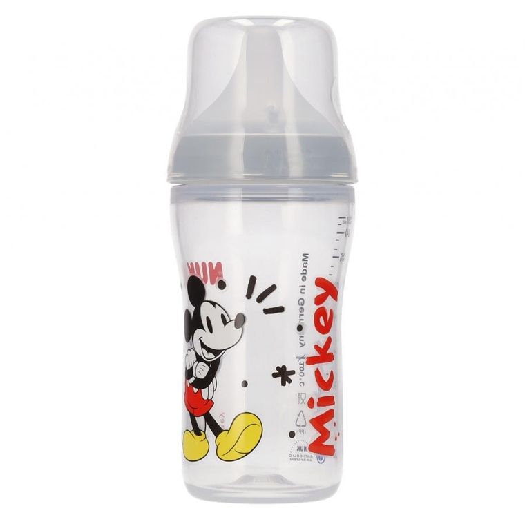 Nuk, Myszka Miki, Perfect Match, butelka z silikonowym smoczkiem, rozmiar M, 260 ml