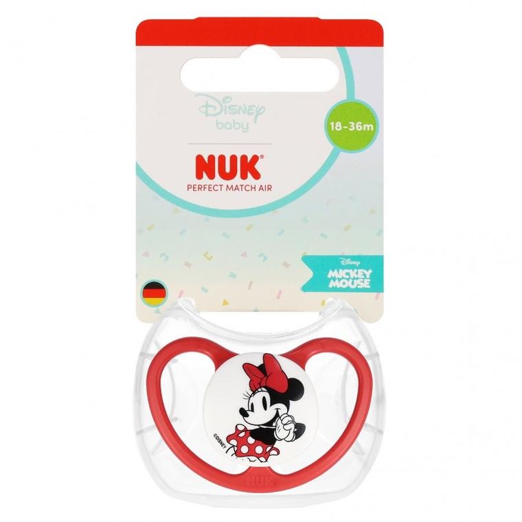Nuk, Myszka Minnie, Perfect Match Air, smoczek uspokajający, silikonowy, 18-36m