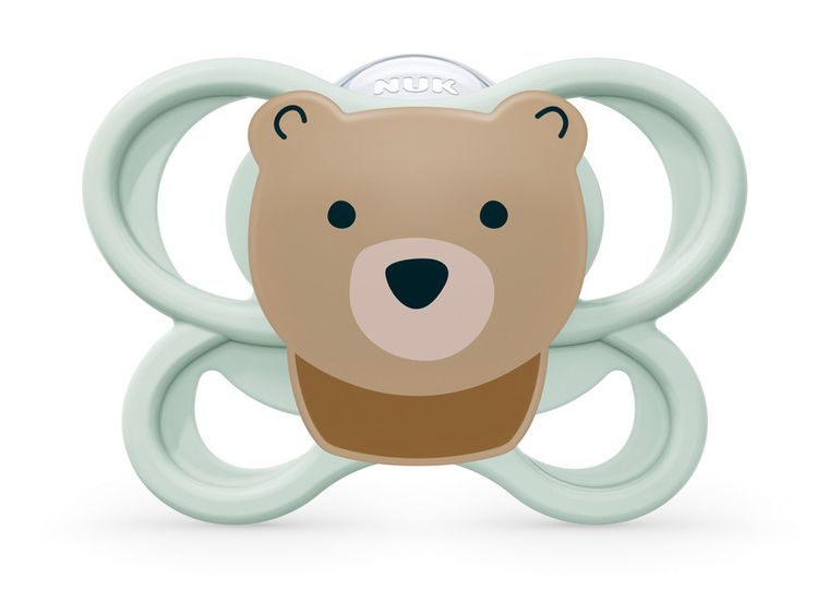 Nuk, Perfect Match Air, smoczek uspokajający, silikonowy, miś, 0-6m