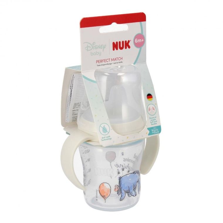 Nuk, Perfect Match, butelka do nauki picia z ustnikiem niekapkiem, osiołek, 150 ml
