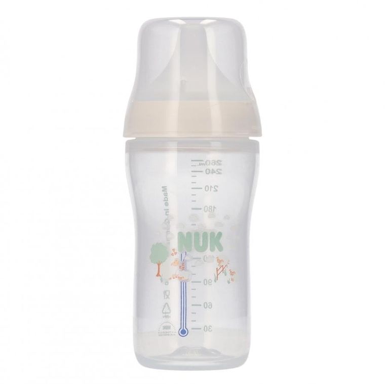 Nuk, Perfect Match, butelka z silikonowym smoczkiem, rozmiar M, owca, 260 ml