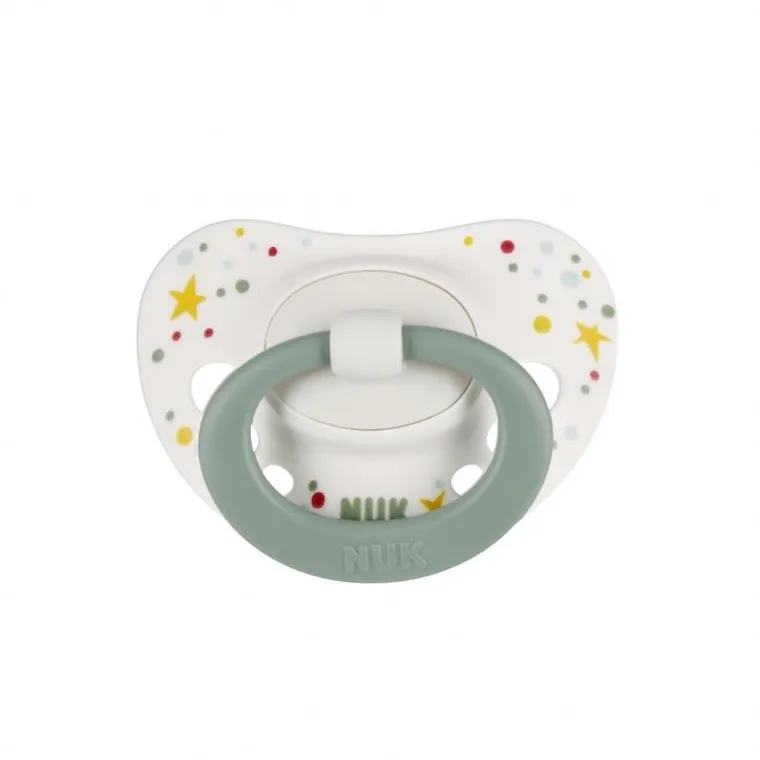 Nuk, Signature, smoczek uspokajający, silikonowy, 0-6m, zielony, 2 szt.