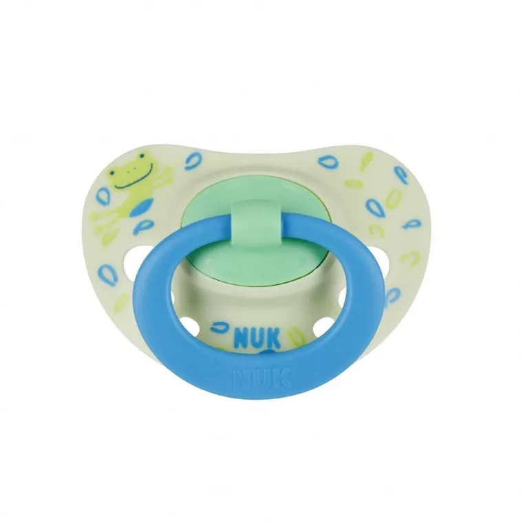 Nuk, Signature, smoczek uspokajający, silikonowy, 6-18m, niebieski, 2 szt.