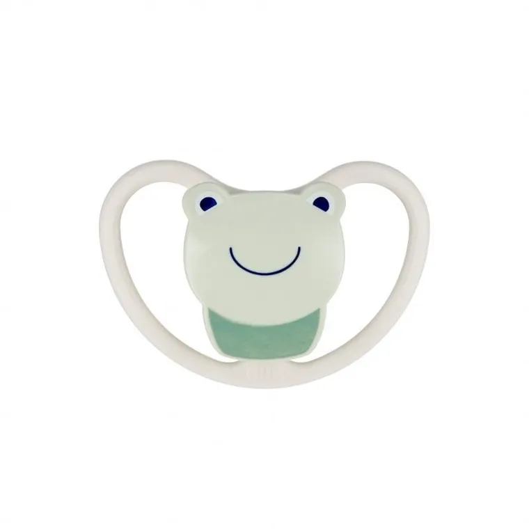 Nuk, Space, smoczek uspokajający, silikonowy, 0-6m, frog, 2 szt.
