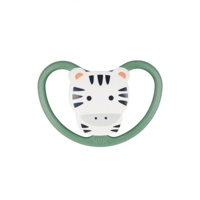 Nuk, Space, smoczek uspokajający, silikonowy, 6-18m, zebra, 2 szt.