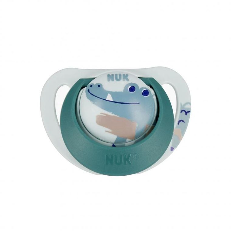 Nuk, Star, Day&Night, smoczek uspokajający, silikonowy, 6-18m, zielony, 2 szt.