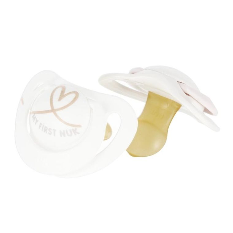 Nuk, Star, smoczek uspokajający, lateksowy, 0-6m, różowy, 2 szt.