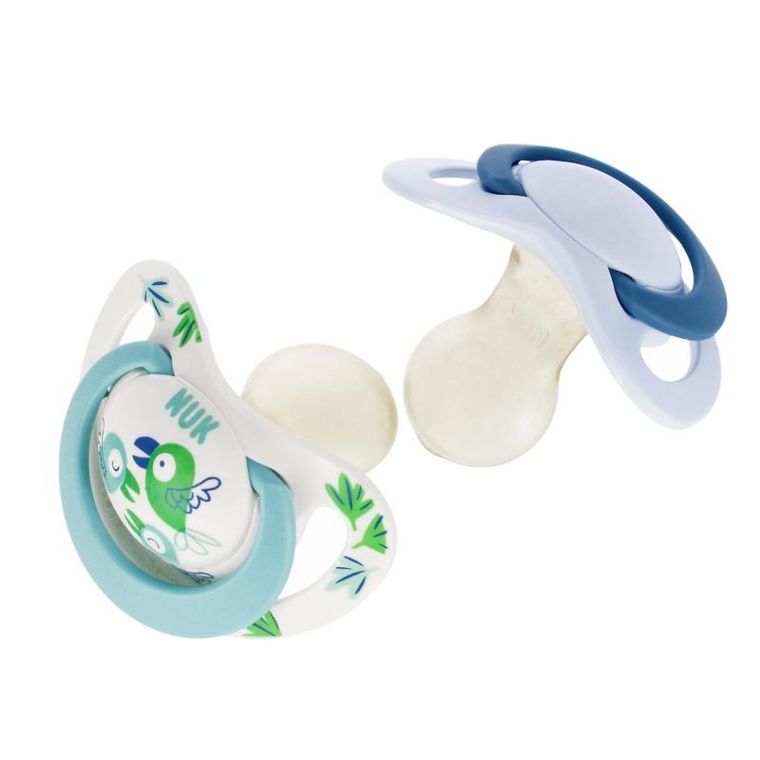 Nuk, Star, smoczek uspokajający, lateksowy, 6-18m, niebieski, 2 szt.