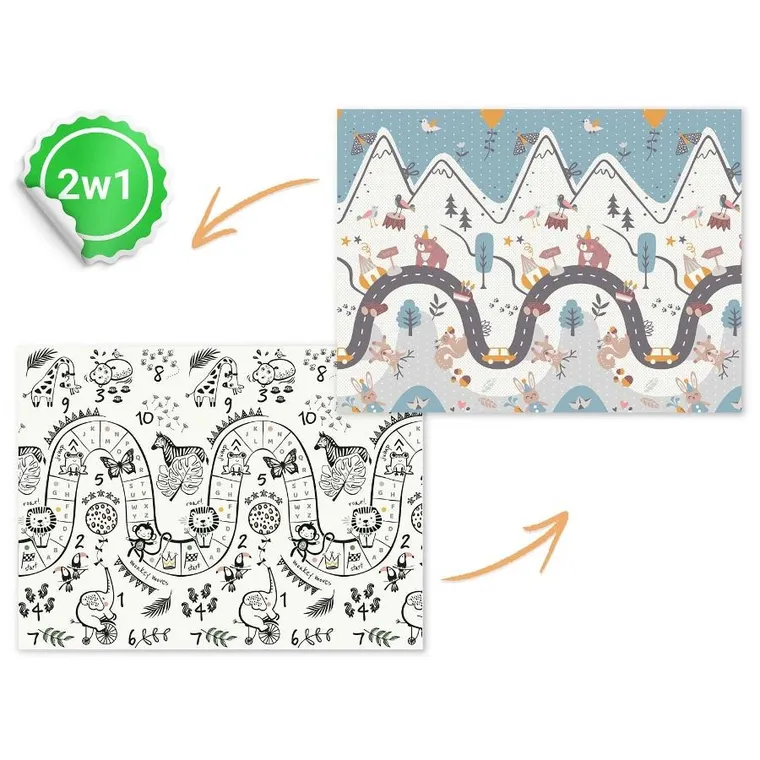 Nukido, dwustronna mata piankowa, składana, 150-200 cm