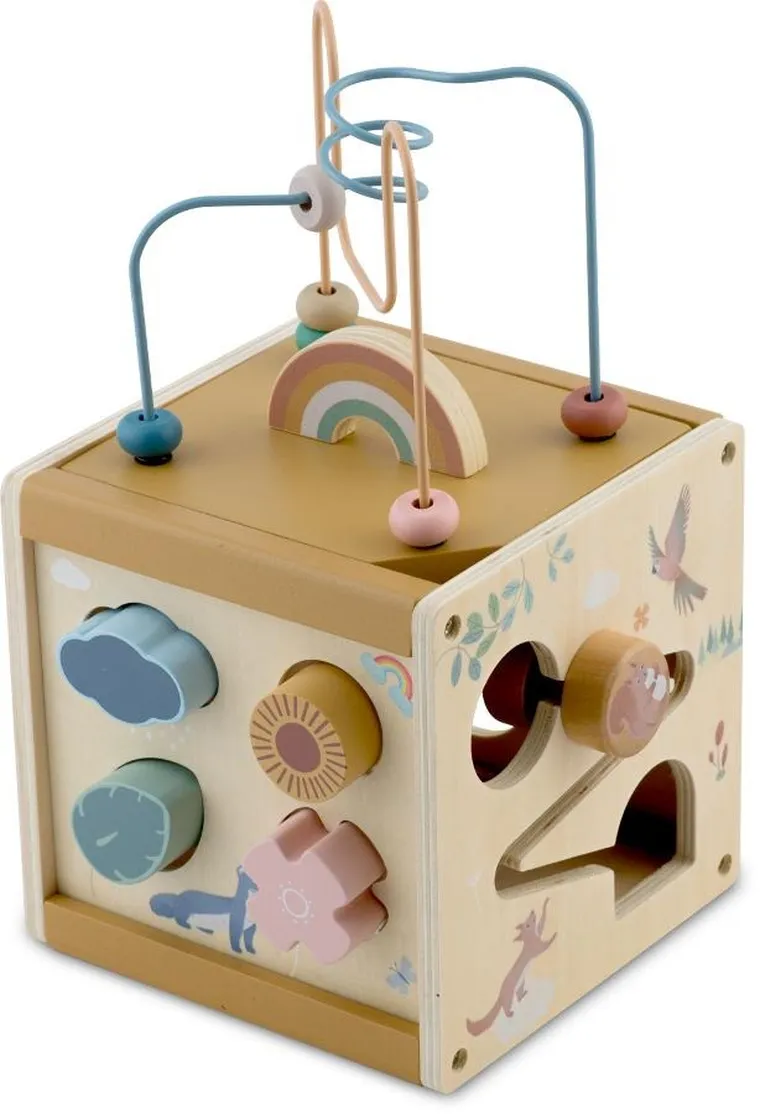 Nukido, kostka, drewniana zabawka sensoryczna