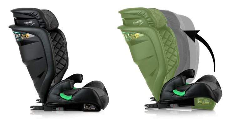 Nukido, Louis, fotelik samochodowy, czarno-szary, ISOFIX, 15-36 kg