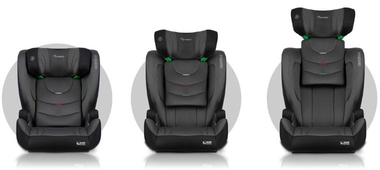 Nukido, Louis Soft, fotelik samochodowy, czarno-szary, 15-36 kg