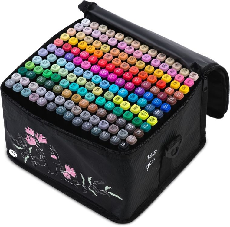 Nukido, markery alkoholowe z torbą, 168 szt.