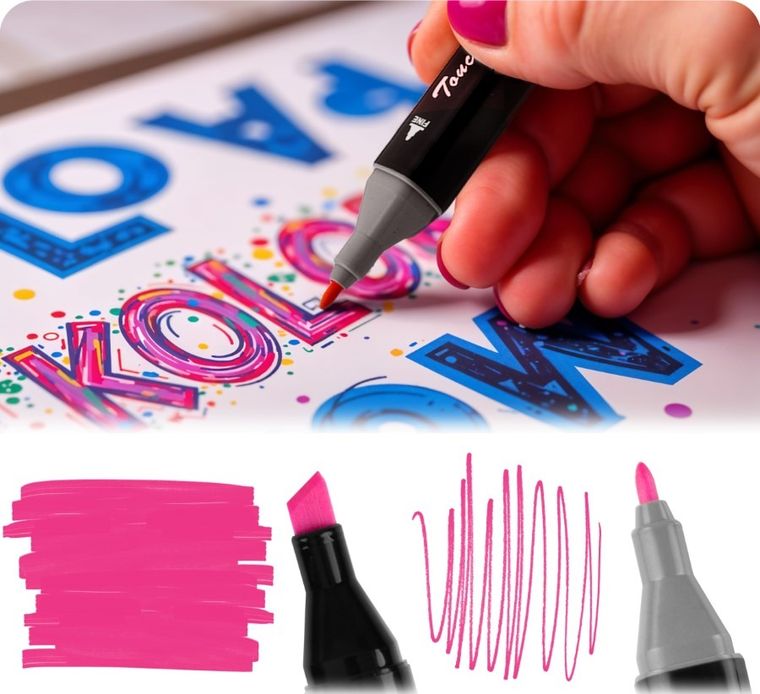 Nukido, markery alkoholowe z torbą, 80 szt.