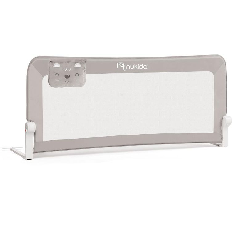 Nukido, osłona zabezpieczająca na łóżko, szara, 150-66-35 cm