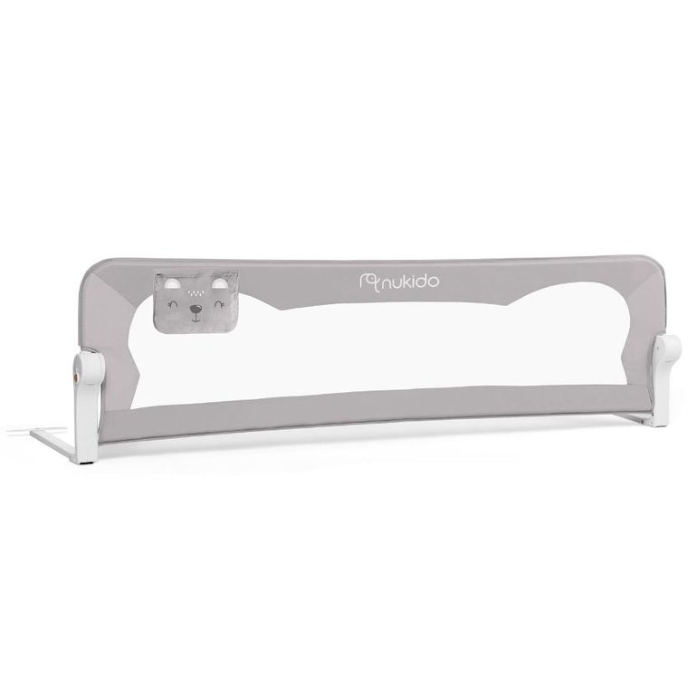 Nukido, osłona zabezpieczająca na łóżko, szara, 180-42-35 cm