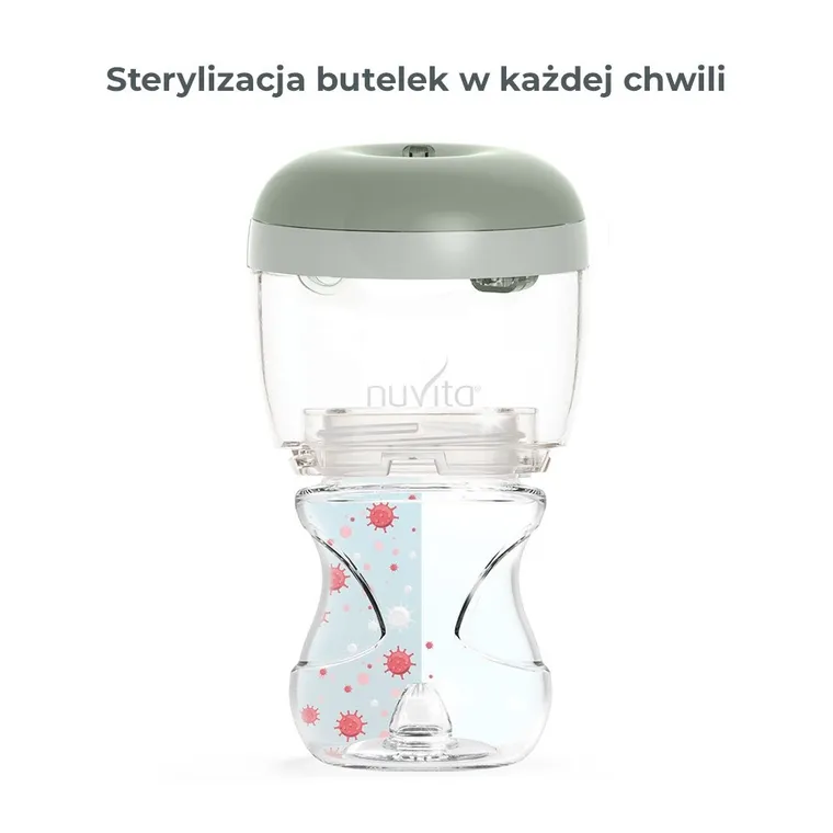 Nuvita, sterylizator UV do smoczków i butelek, przenośny, sage green