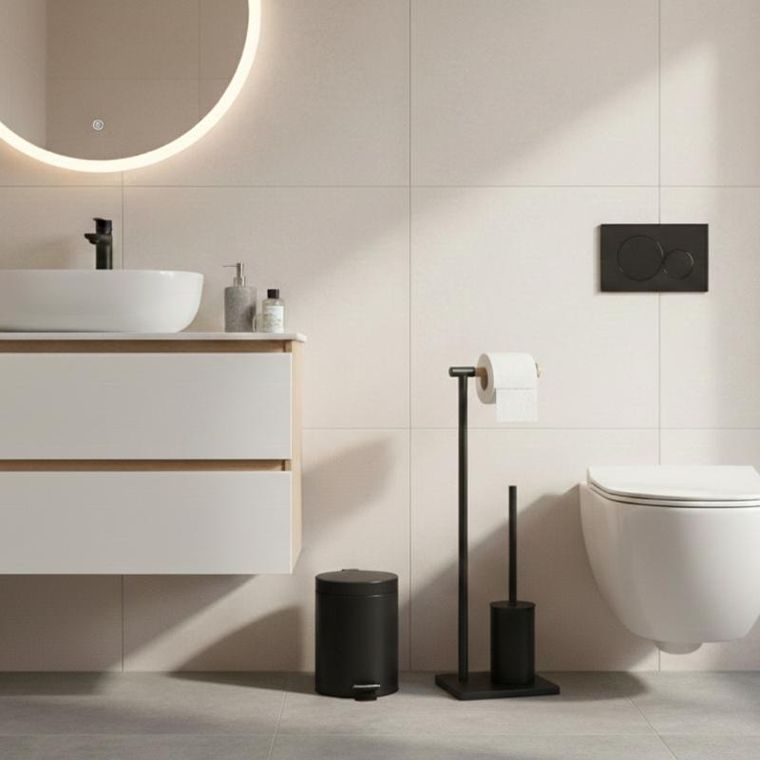 Nuxio, Isme, szczotka do WC z bambusowym uchwytem na papier toaletowy, 66 cm