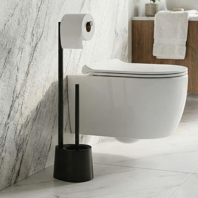 Nuxio, Stilk, stojak na papier toaletowy i szczotkę do WC, 63 cm