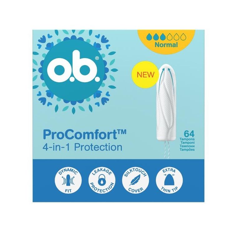 O.B., ProComfort Normal, tampony, 64 szt.