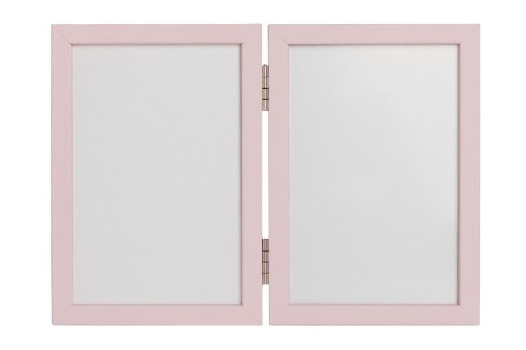 Odcisk Bobasa, podwójna ramka z glinką, różowa