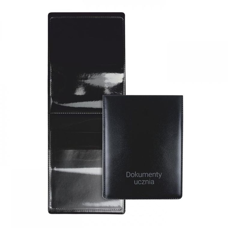 Okładka na dokumenty ucznia, pionowa, czarna