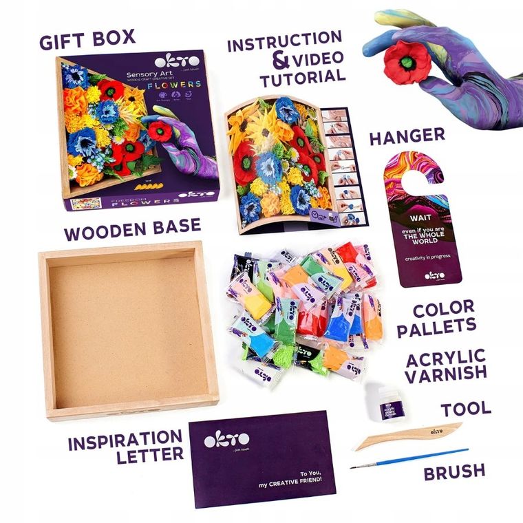 Okto, Wood&Craft, ramka z kwiatami, zrób to sam