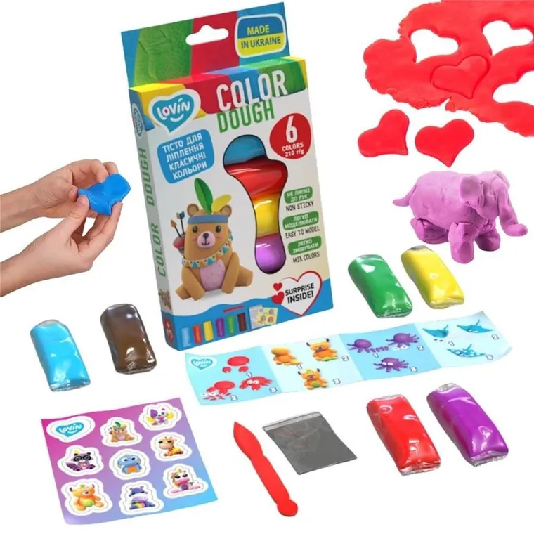 Okto, zestaw piankoliny, masa plastyczna, 6 kolorów