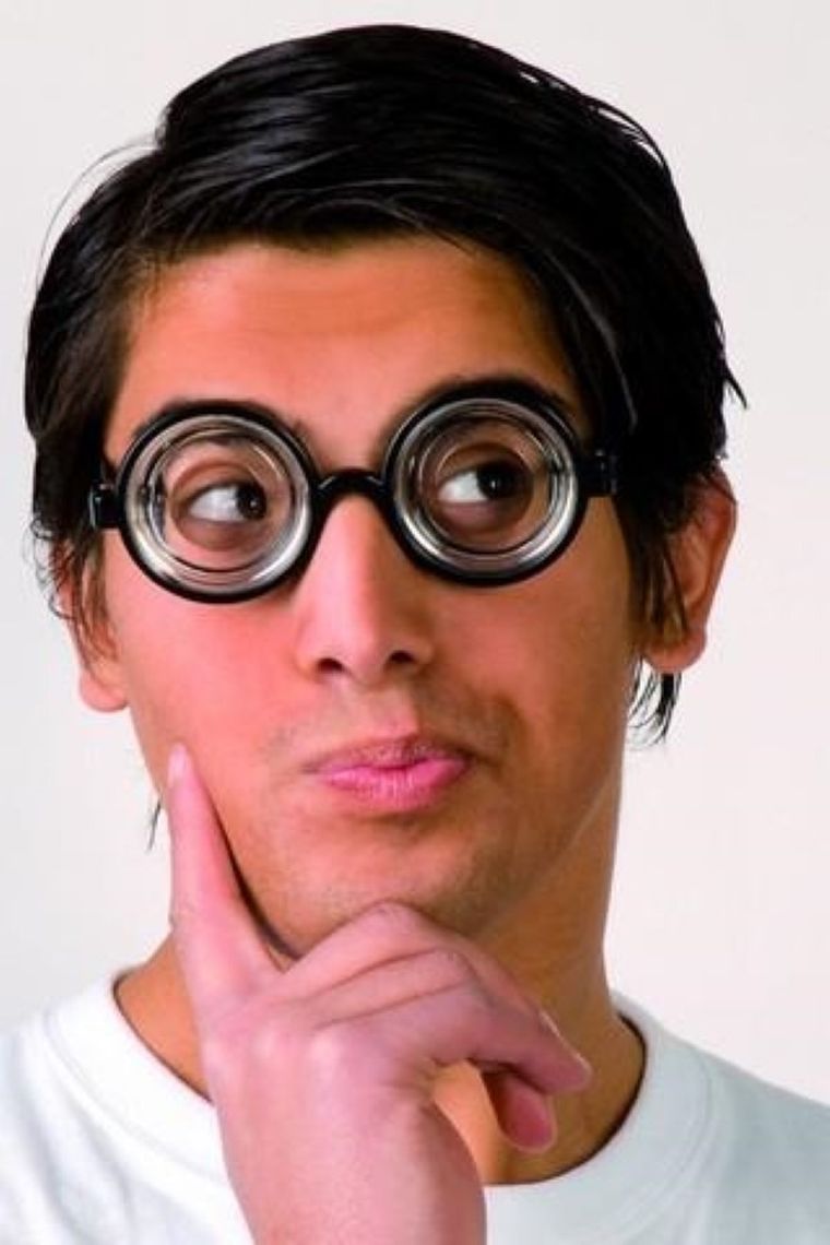 Okulary kujonki, grube szkło