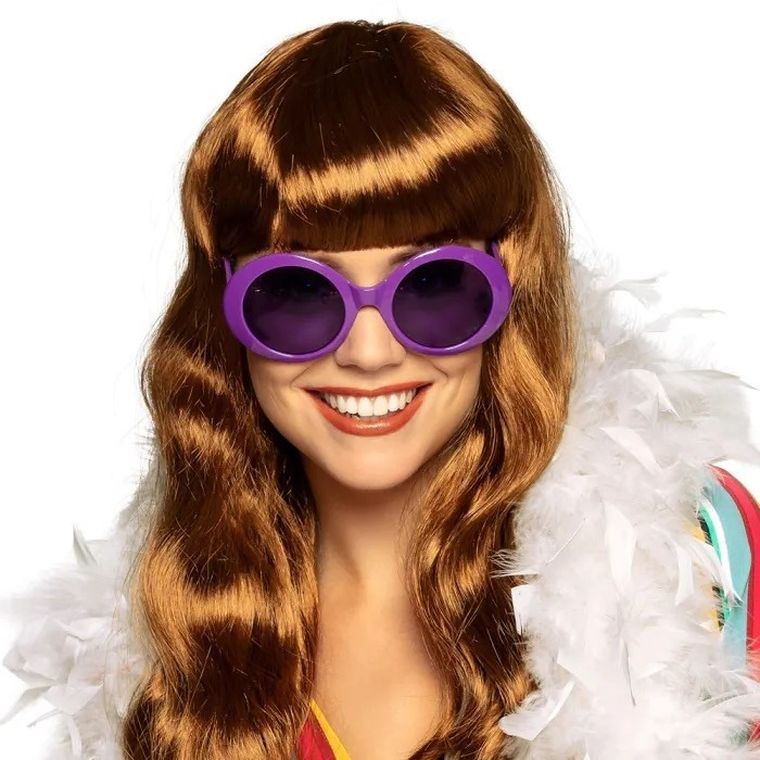 Okulary okrągłe, fioletowe, lata 60-te