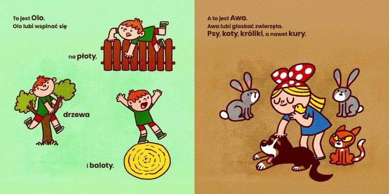 Olo i Awa. Logopedyczna zabawa. Dźwięki wsi