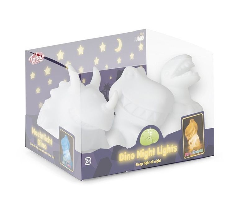 One For Fun, lampki zmieniające kolor, dinozaury, 3 szt.