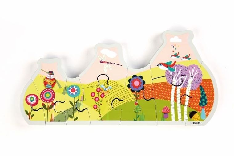 Oops, Biedronka, drewniane puzzle dwustronne, 18m+