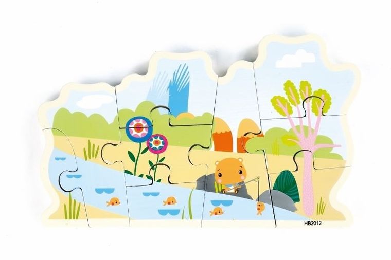 Oops, Miś, puzzle dwustronne, 18m+