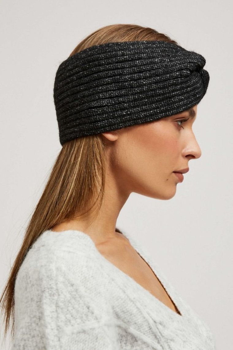 Opaska damska, czarna, Moodo