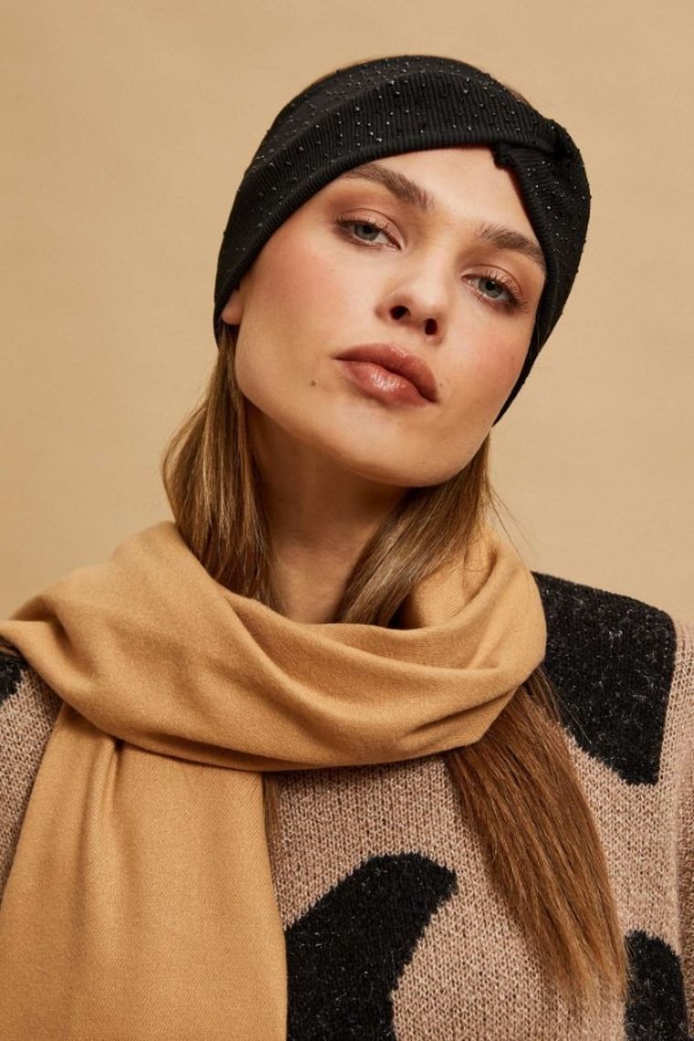 Opaska damska, czarna, Moodo