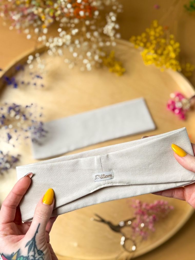 Opaska dla mamy i córki, beżowa, zestaw, 2 szt., Iltom