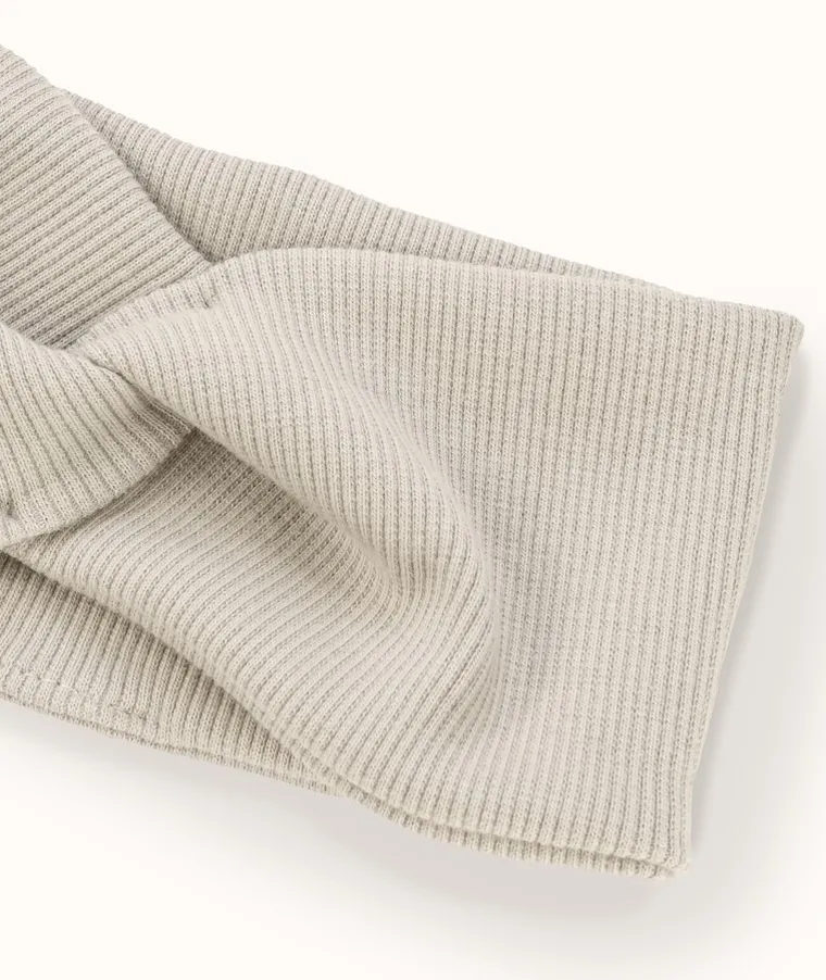 Opaska dziewczęca, prążkowana, beżowa, Iltom