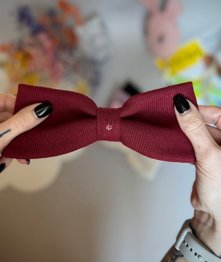 Opaska dziewczęca, prążkowana, bordowa, Iltom