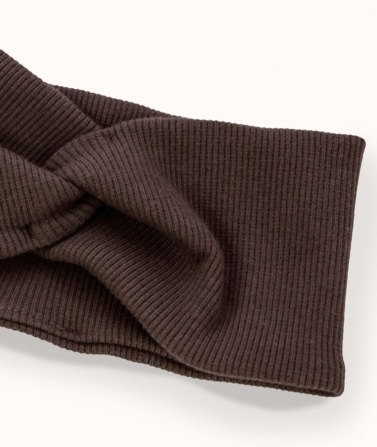 Opaska dziewczęca, prążkowana, brązowa, Iltom