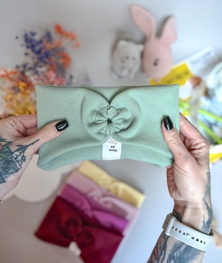 Opaska dziewczęca, prążkowana, zielona, Iltom