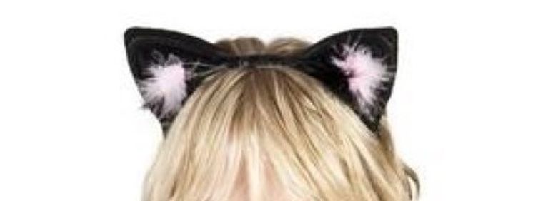 Opaska, kotek, różowy puszek