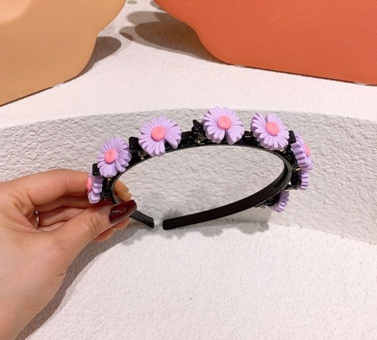 Opaska na głowę ze spinkami do włosów, kwiatuszek