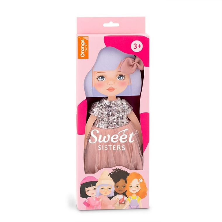 Orange Toys, Sweet Sisters, różowa sukienka z cekinami, ubranko dla lalki