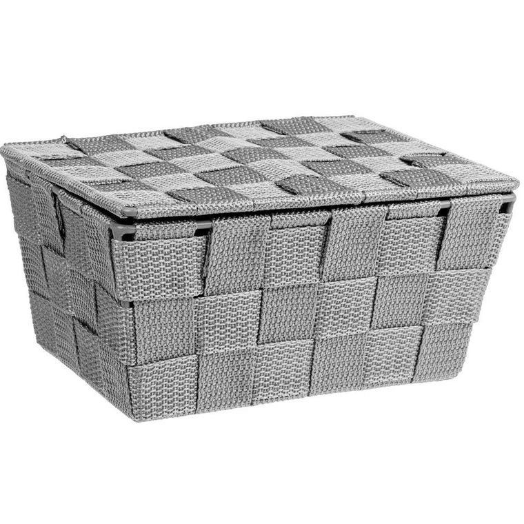 Organizer z pokrywką, Adria grey, pojemnik łazienkowy