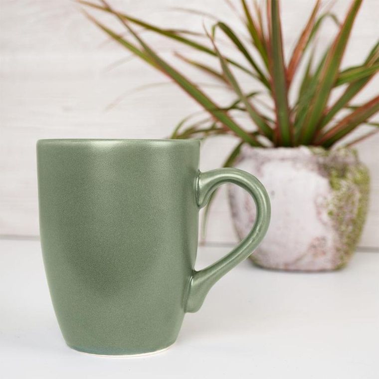Orion, Alfa, kubek z uchem, ceramiczny, zielony, 350 ml