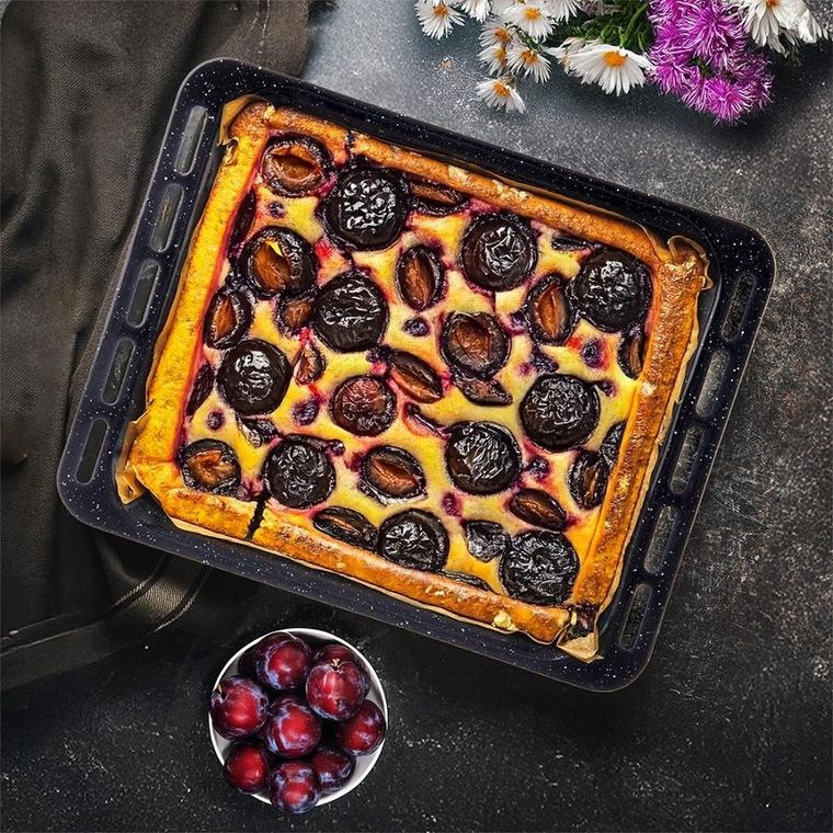 Orion, blacha do pieczenia, emaliowana głęboka, 45.5-36-5 cm